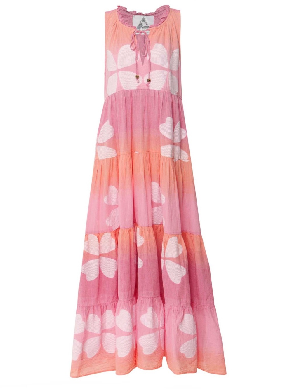 Pearl and Caviar Floral Jacquard Tiered Maxi Dress S/M